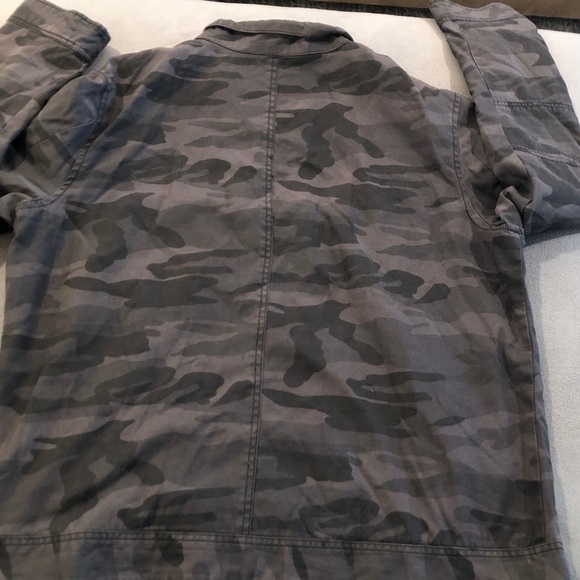 Rock & Republic Adult XL Black Gray Zip Up Camo Jacket Zip & Snap Pockets Read - Picture 7 of 7